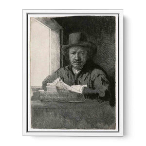 Self Portrait Drawing At A Window Painting
