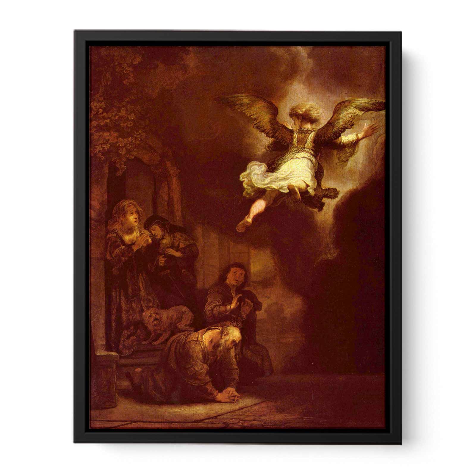 The angel Raphael leaving the family of Tobit Painting