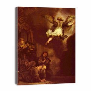 The angel Raphael leaving the family of Tobit Painting