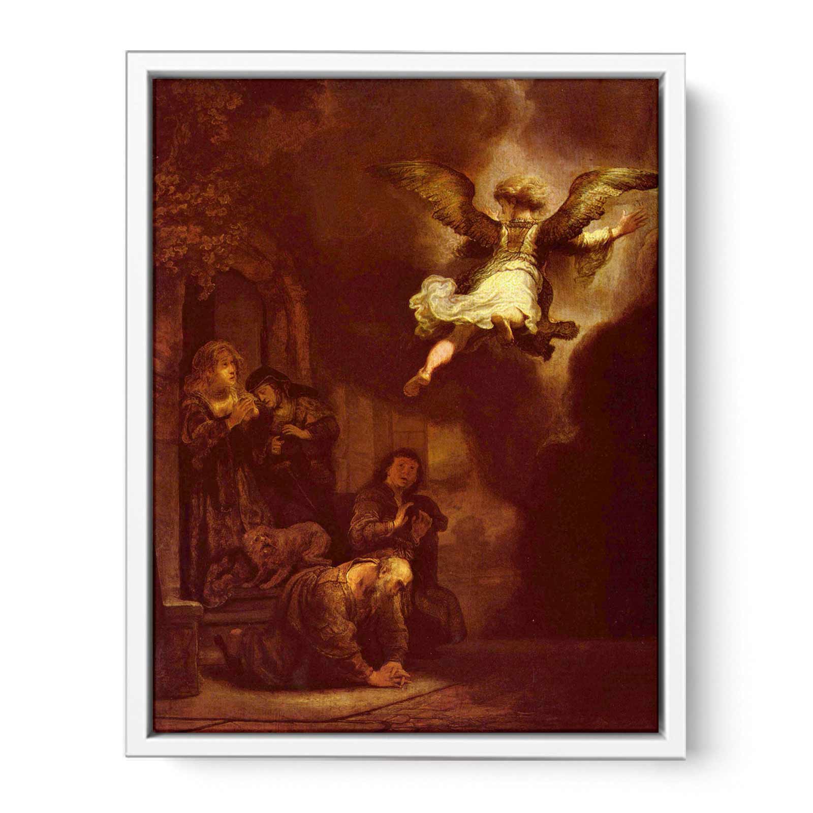 The angel Raphael leaving the family of Tobit Painting