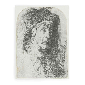 Bust of an old Woman in a furred Cloak and heavy Headdress Painting
