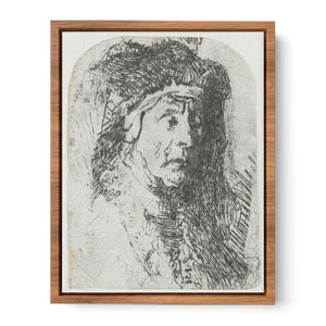 Bust of an old Woman in a furred Cloak and heavy Headdress Painting