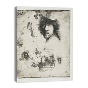 Sheet of Studies Head of the Artist, a Beggar Couple, Heads of an old Man and an old Woman, etc. Painting