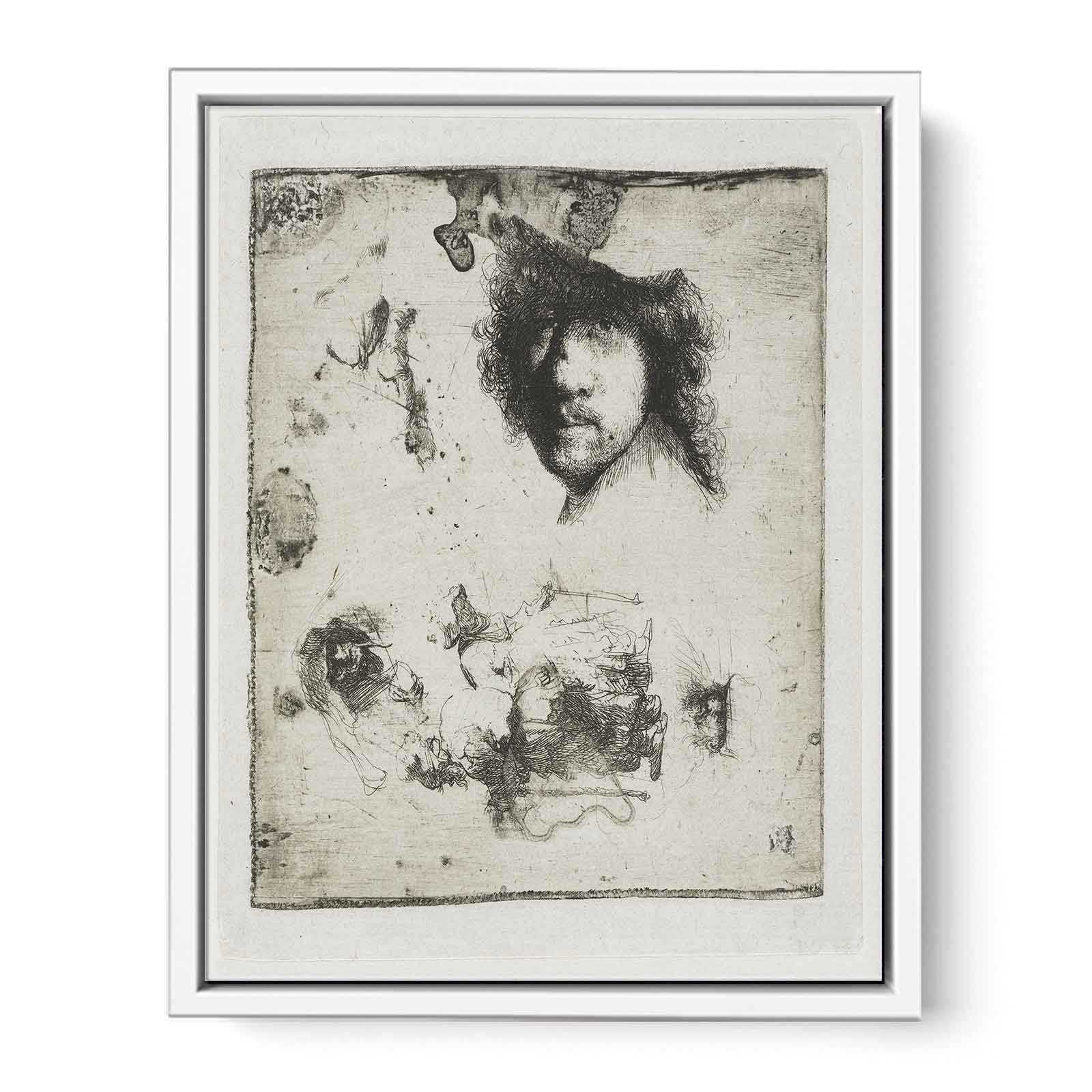 Sheet of Studies Head of the Artist, a Beggar Couple, Heads of an old Man and an old Woman, etc. Painting