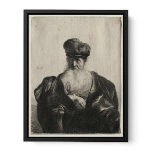 An old Man with Beard, fur Cap and velvet Cloak Painting
