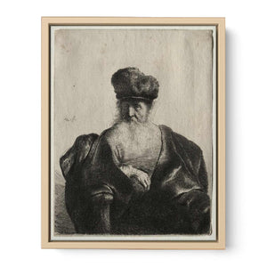 An old Man with Beard, fur Cap and velvet Cloak Painting
