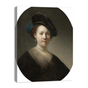 Portrait Of A Young Woman With A Black Cap Painting