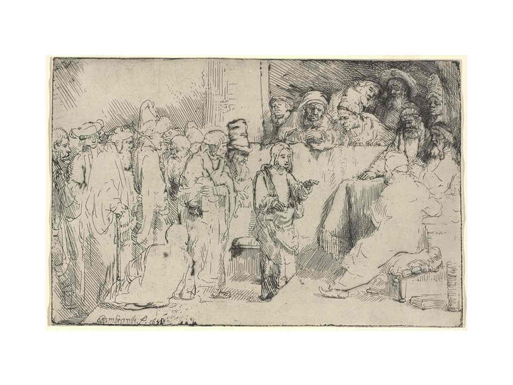 Christ disputing with the Doctors A Sketch
 Painting