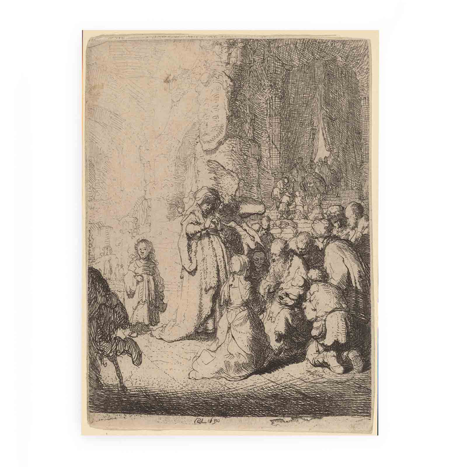 The Presentation in the Temple with the Angel Small Plate Painting