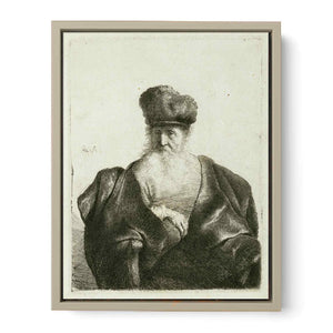 An old Man with Beard, Fur Cap, and Velvet Coat Painting