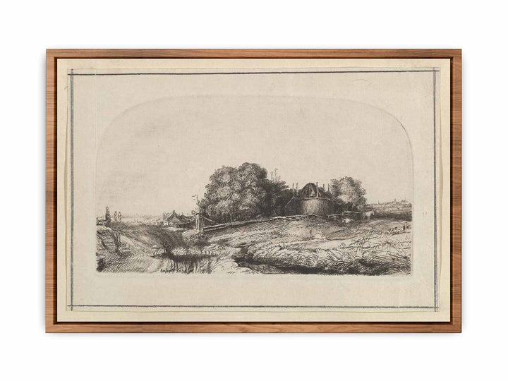 Landscape with a Haybarn and a Flock of Sheep Painting
