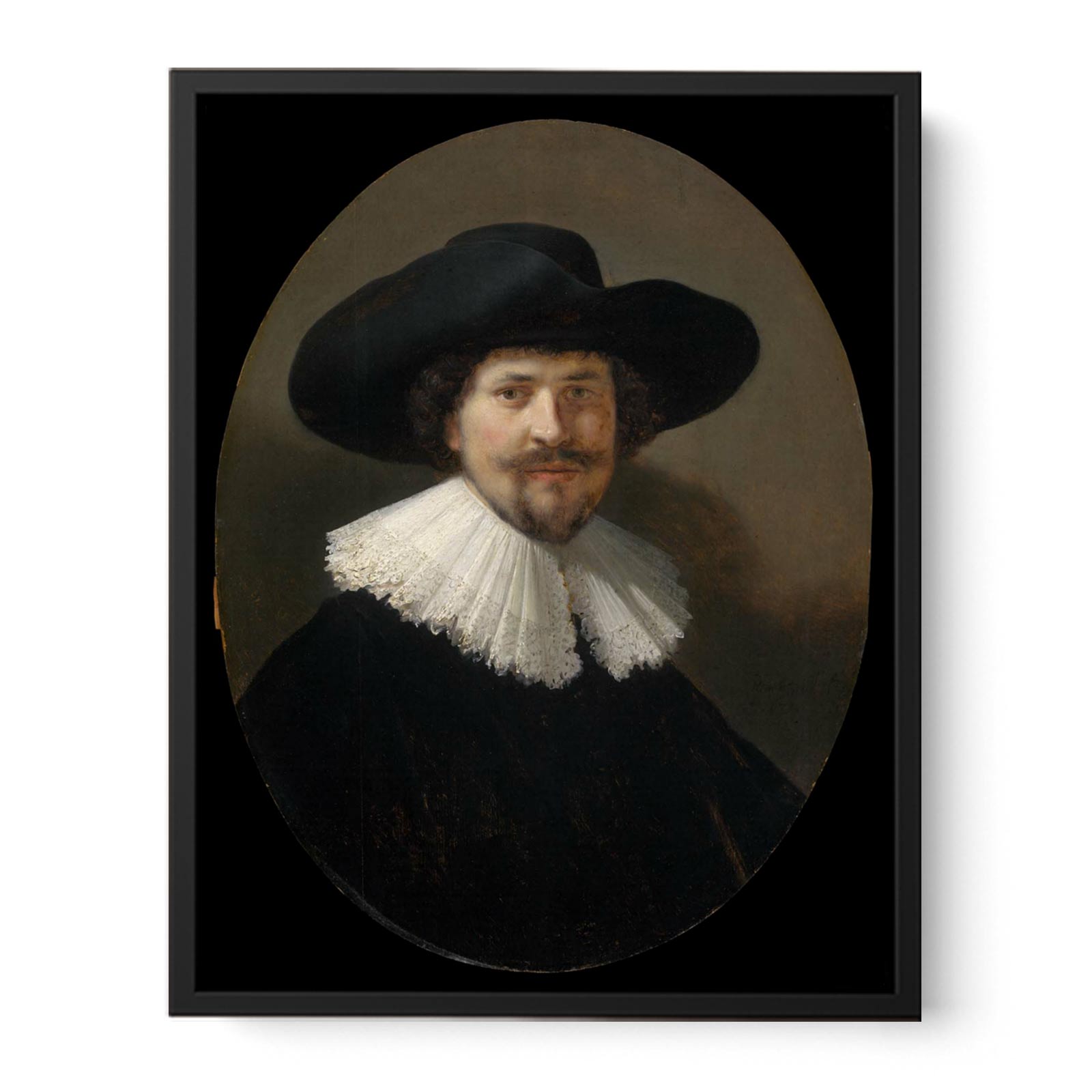 Portrait of a Man in a Black Hat Painting
