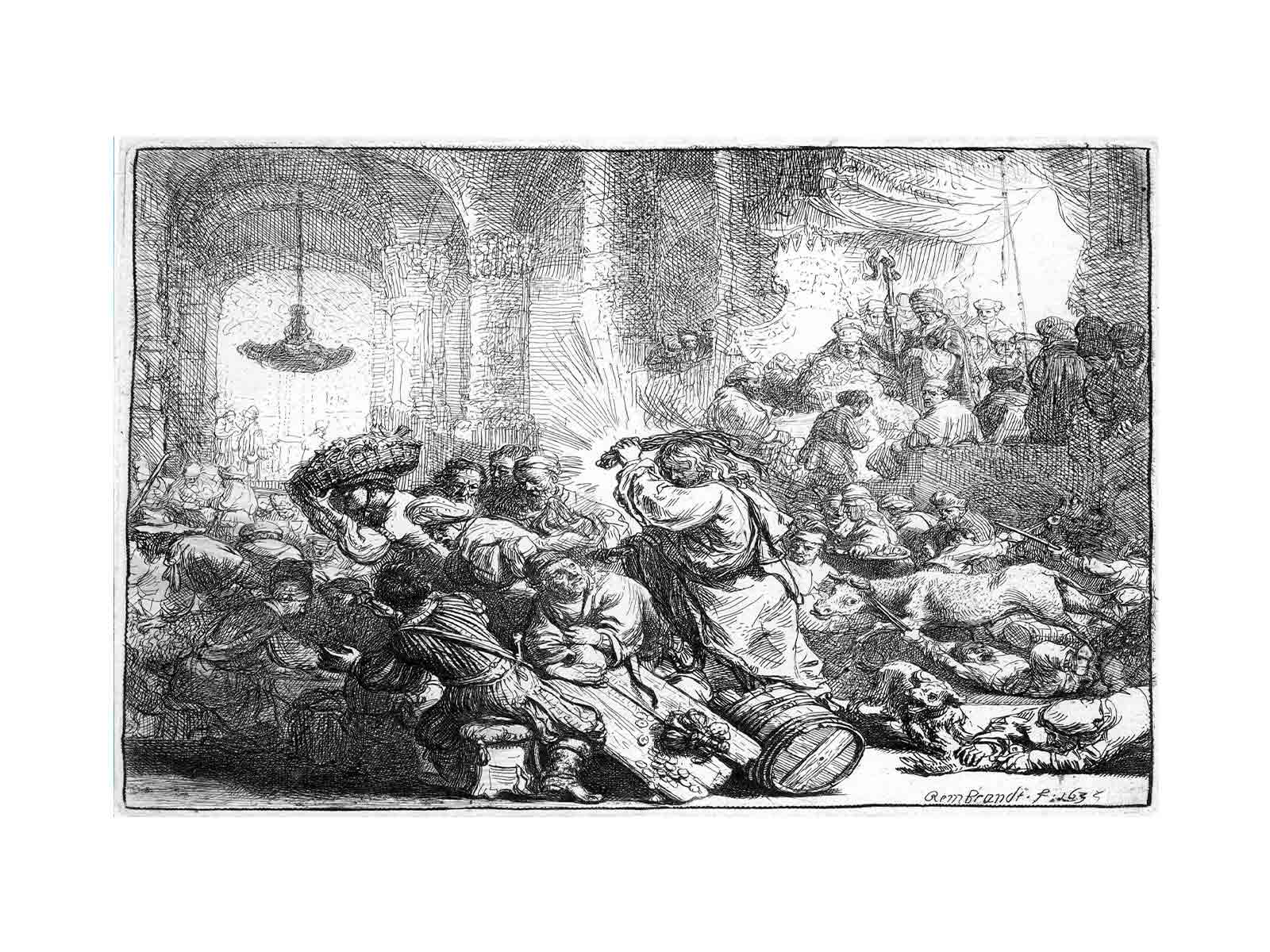 Christ driving the Money Changers from the Temple 2 Painting