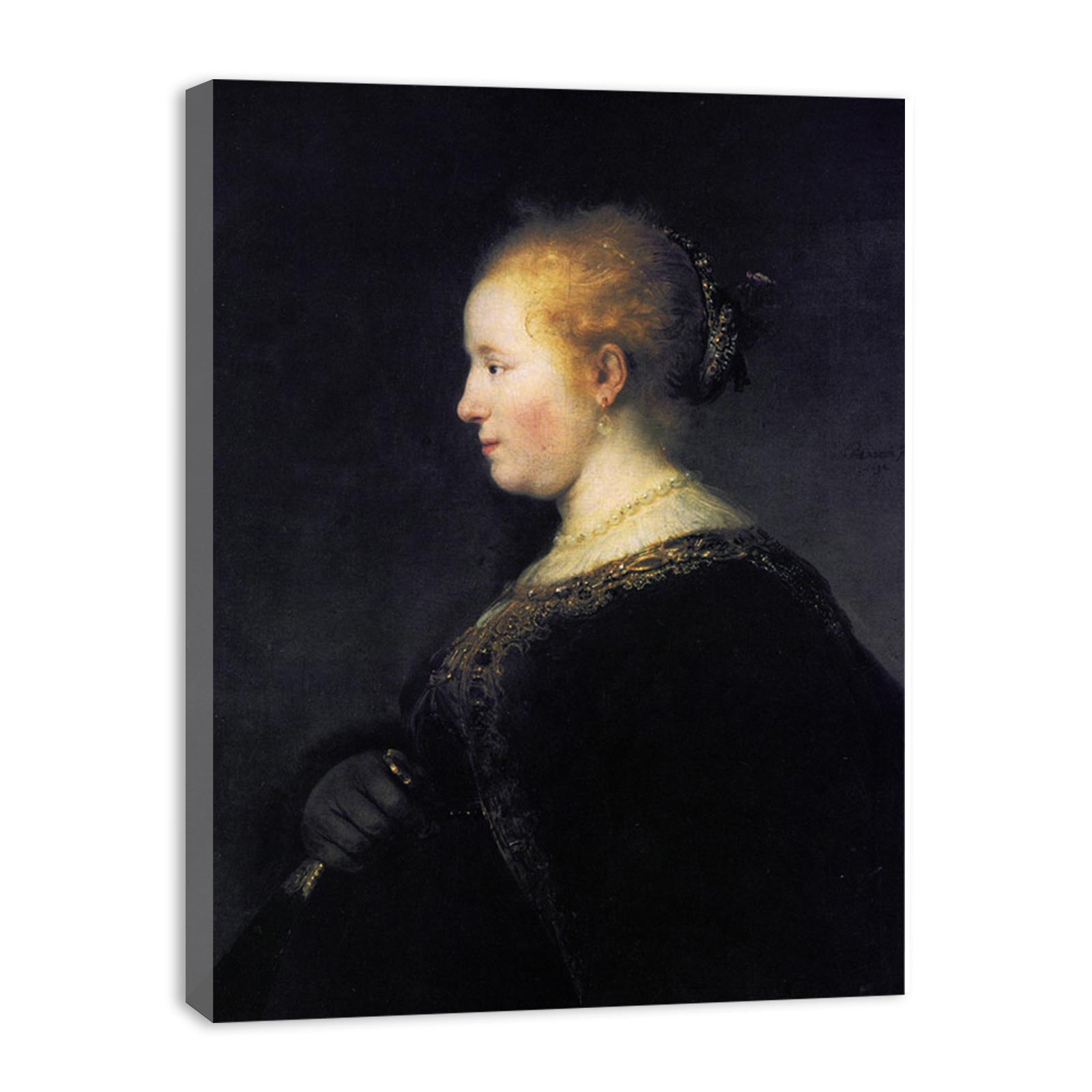 Portrait of a Young Woman with the Fan Painting