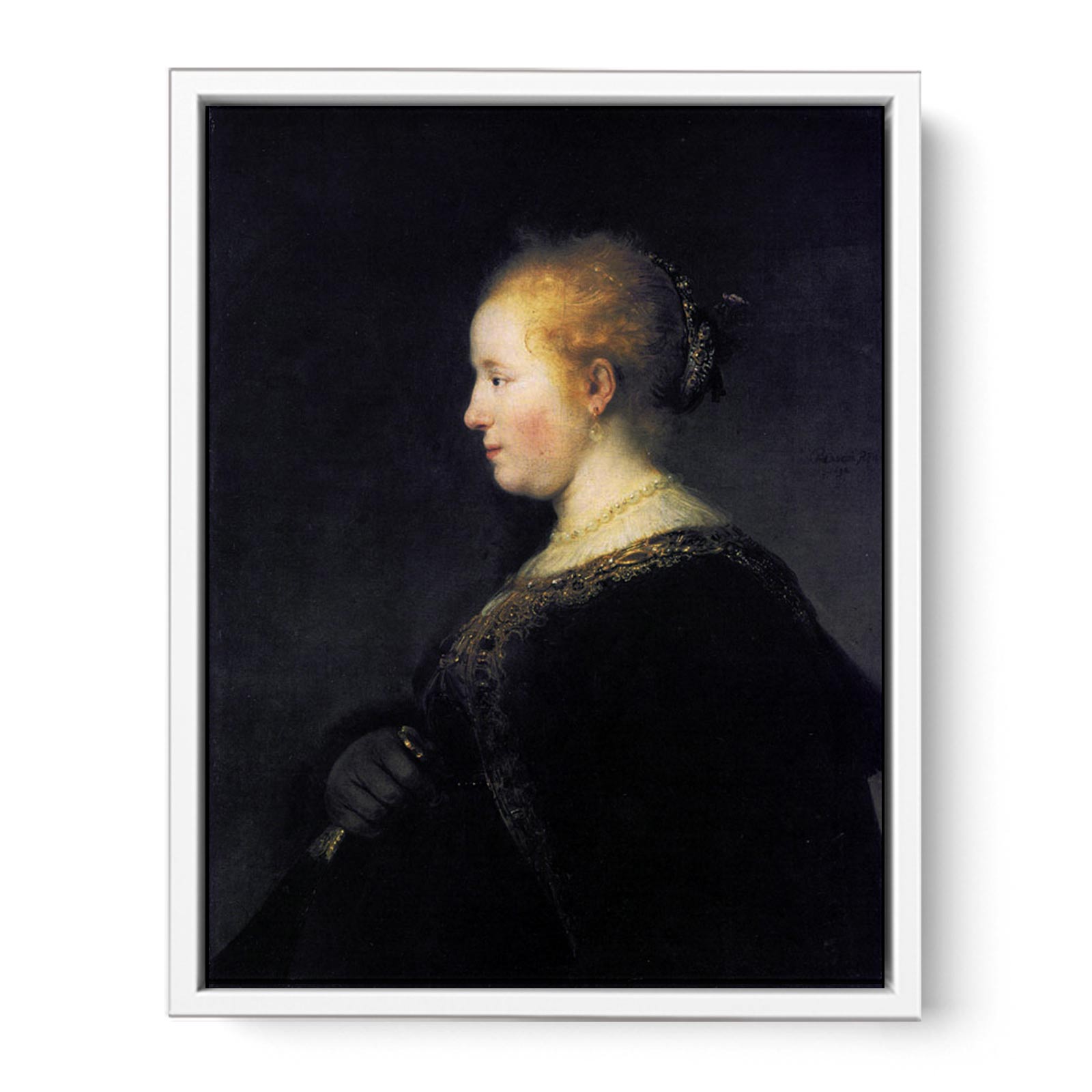 Portrait of a Young Woman with the Fan Painting