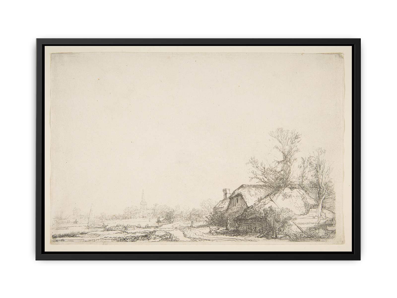 Cottage beside a Canal A View of Diemen Painting