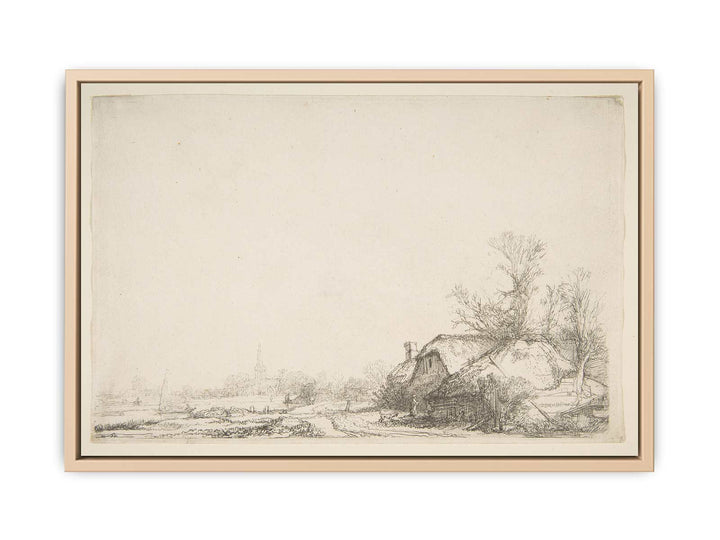 Cottage beside a Canal A View of Diemen Painting