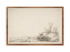 Cottage beside a Canal A View of Diemen Painting