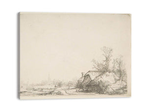 Cottage beside a Canal A View of Diemen Painting