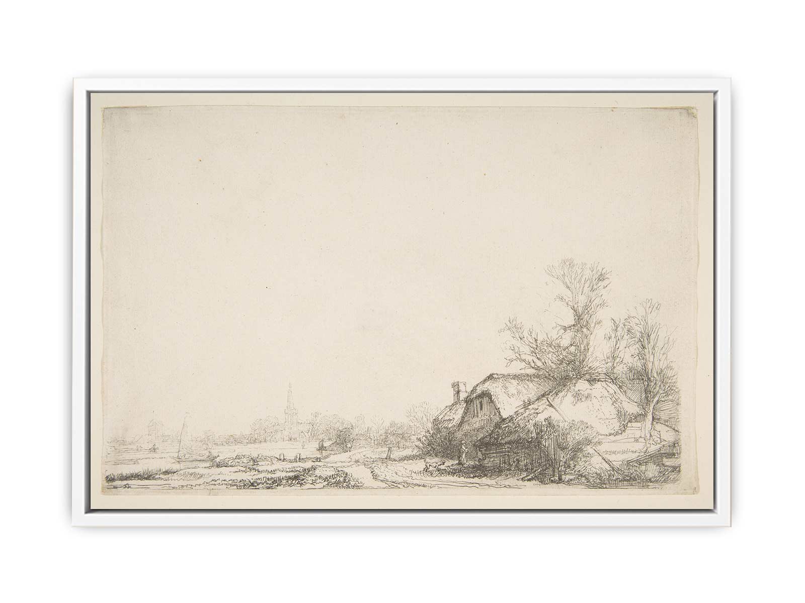 Cottage beside a Canal A View of Diemen Painting