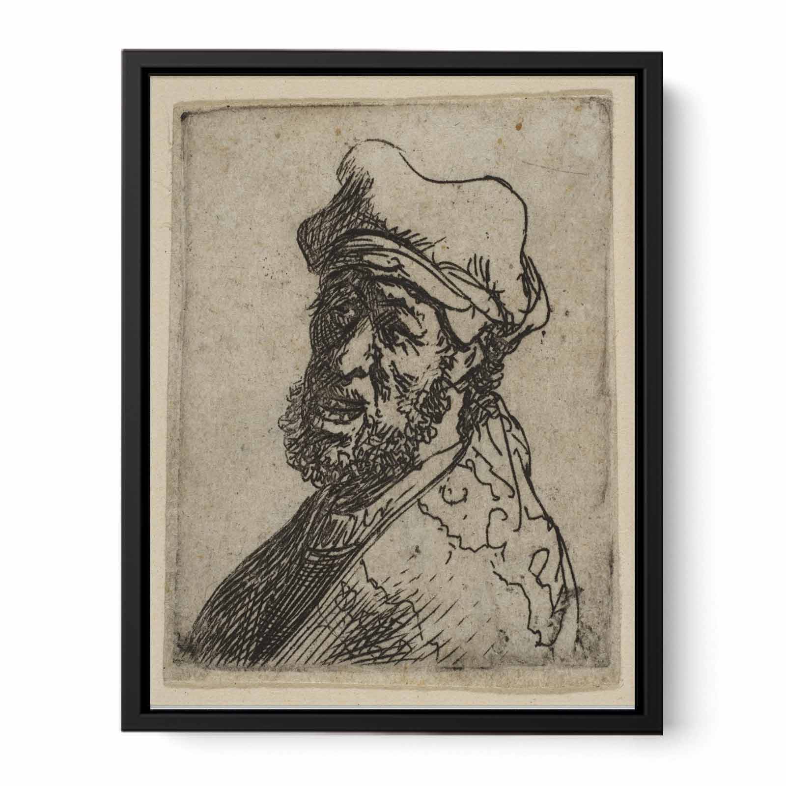 Man crying out, three-quarters left Bust Painting