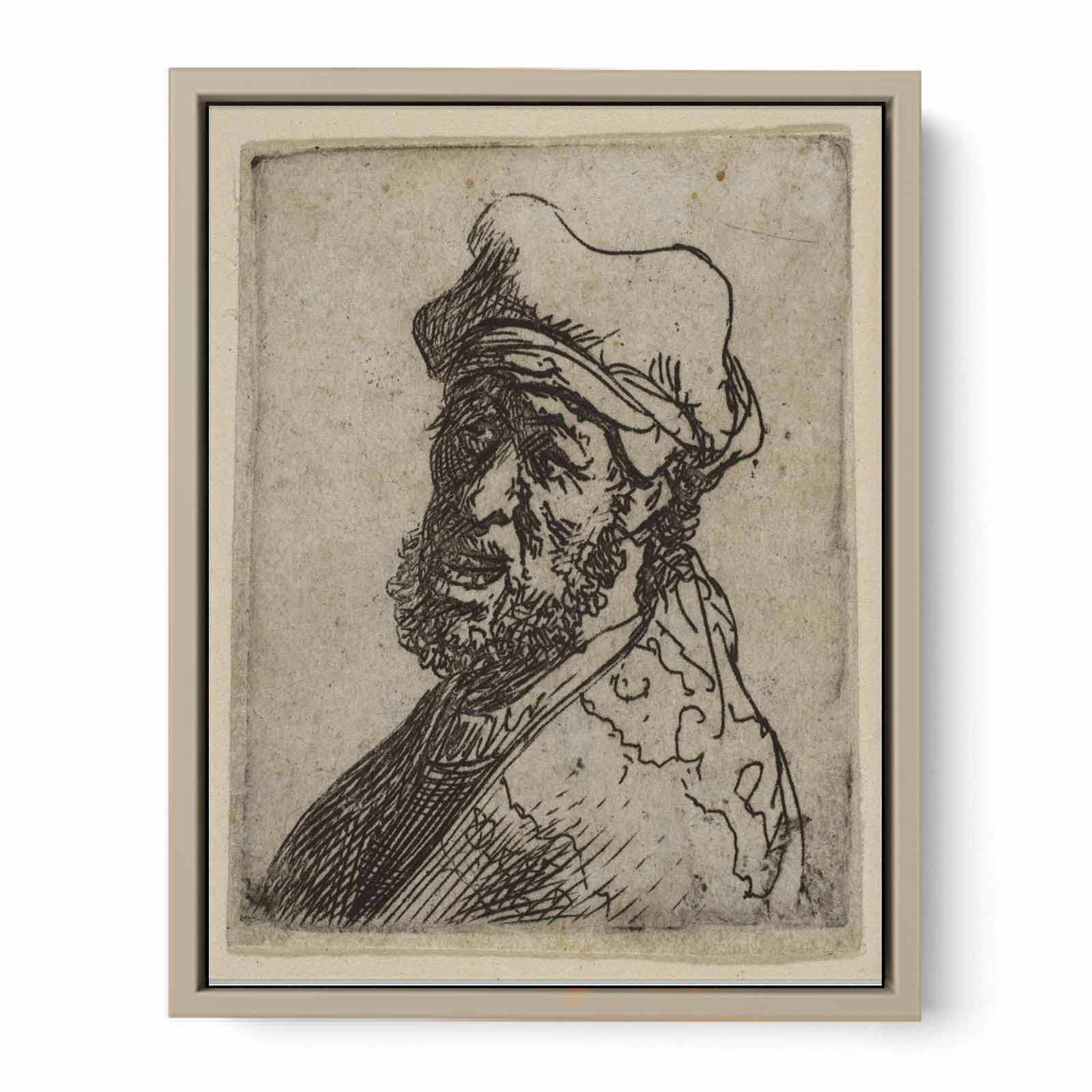 Man crying out, three-quarters left Bust Painting