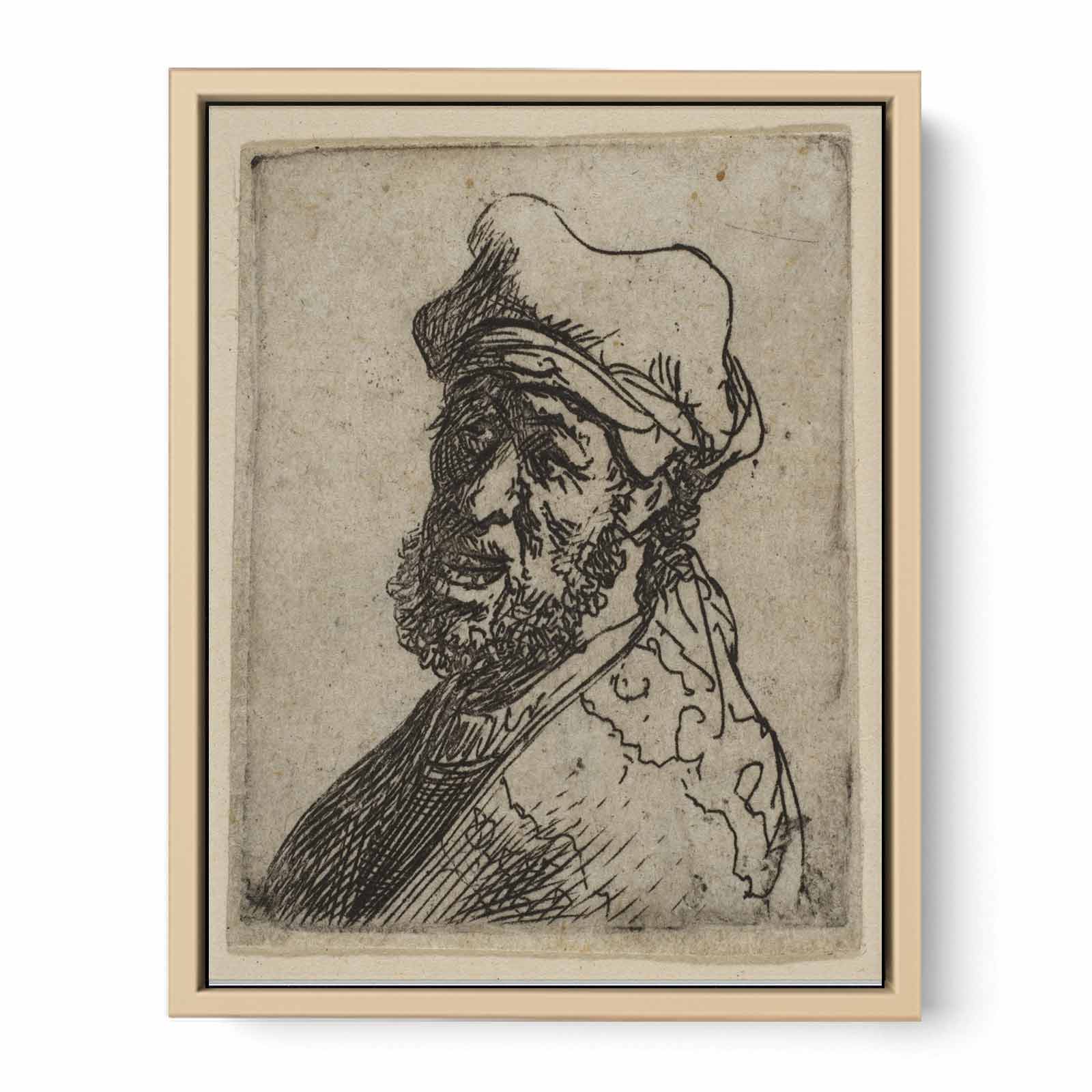 Man crying out, three-quarters left Bust Painting