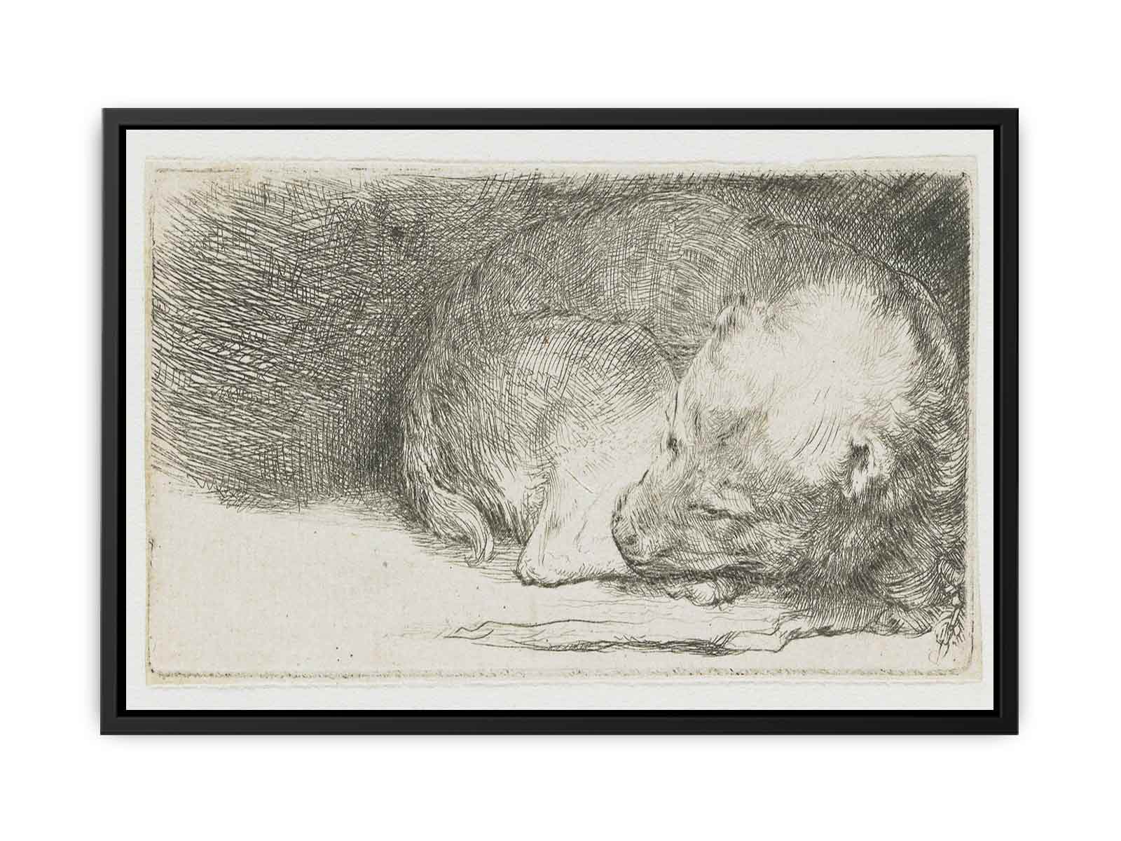 A sleeping Puppy Painting