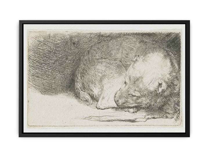 A sleeping Puppy Painting