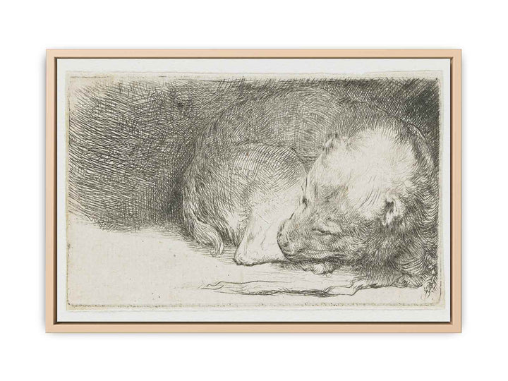A sleeping Puppy Painting