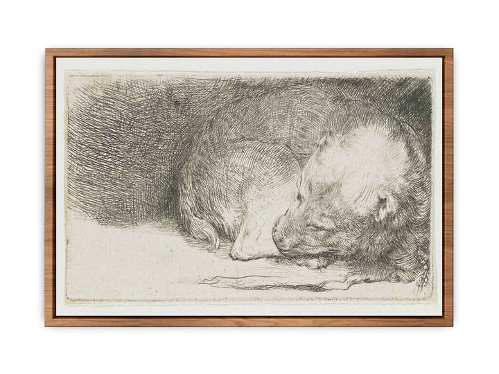 A sleeping Puppy Painting
