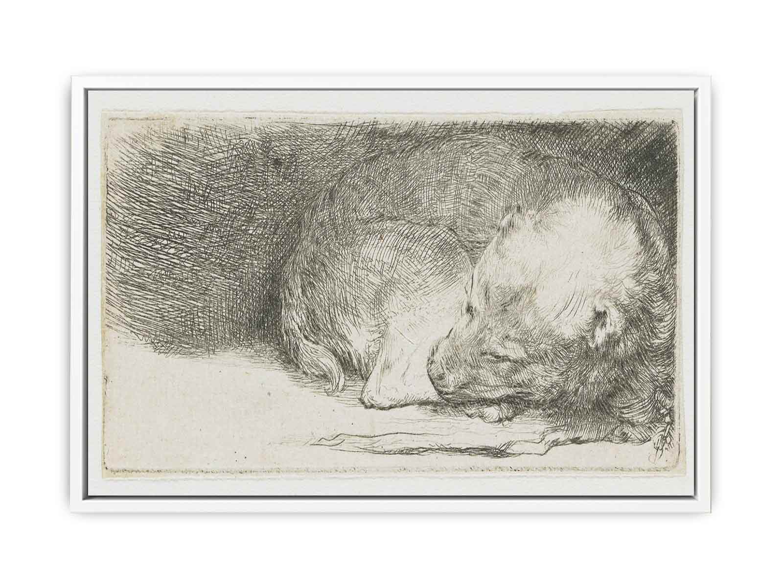 A sleeping Puppy Painting