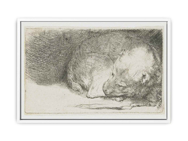 A sleeping Puppy Painting