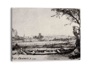 Canal With A Large Boat And Bridge 2 Painting