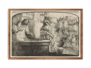 Christ and the Woman of Samaria An arched Print Painting