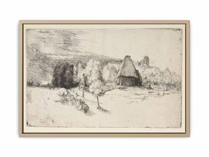 Landscape with Trees, Farm buildings and a Tower Painting