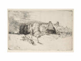 Landscape with Trees, Farm buildings and a Tower Painting artwork preview