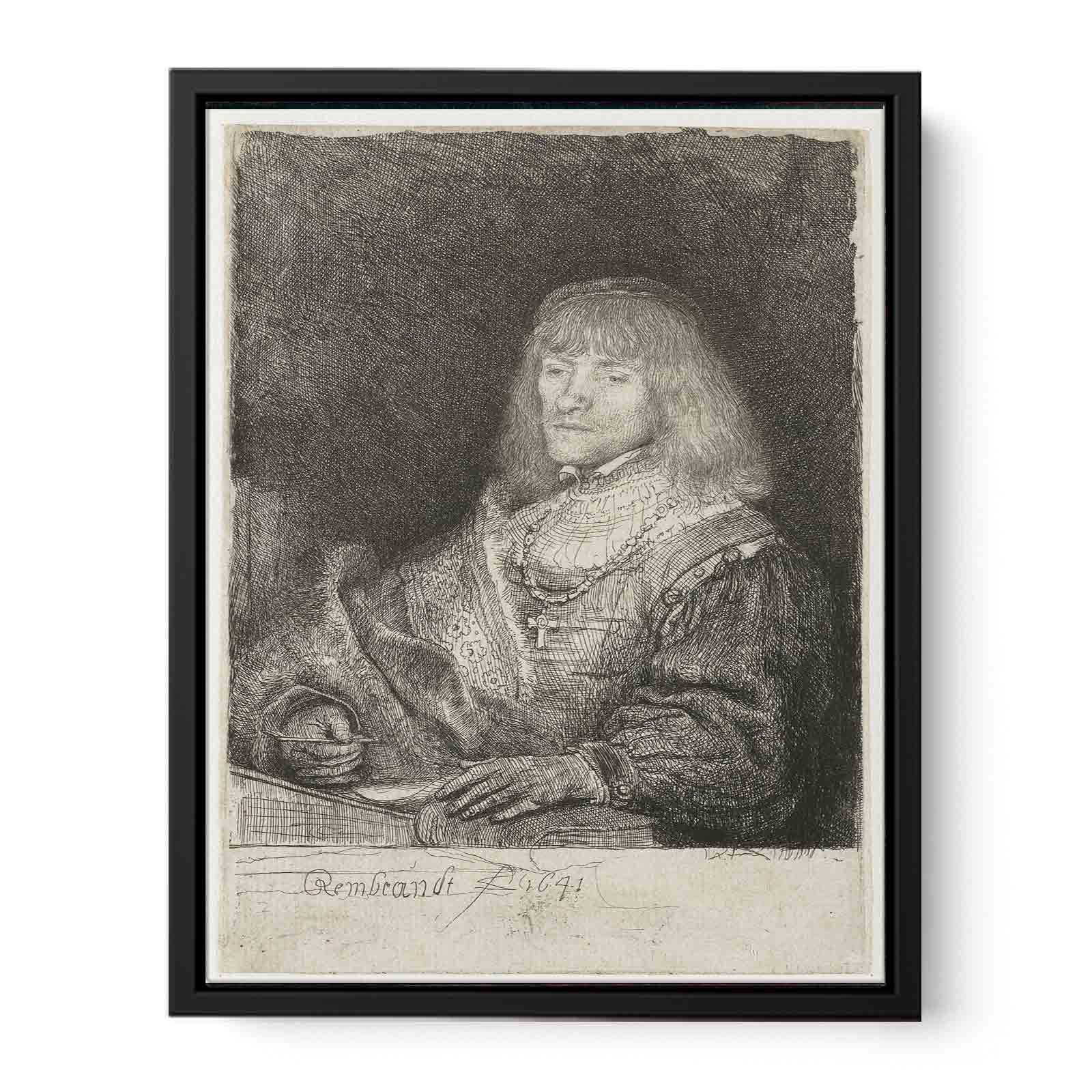 Man at a desk wearing a cross and chain 2 Painting