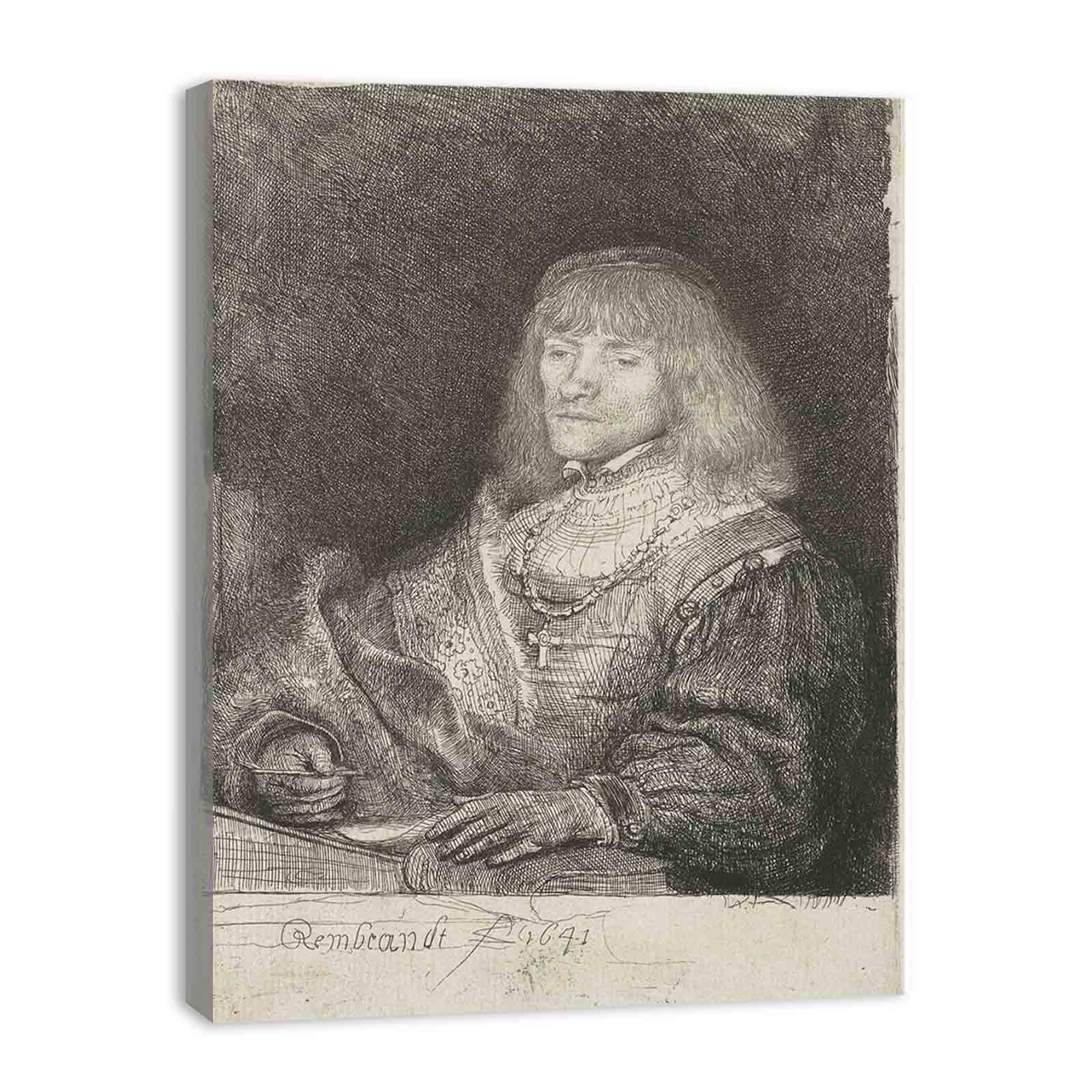 Man at a desk wearing a cross and chain 2 Painting