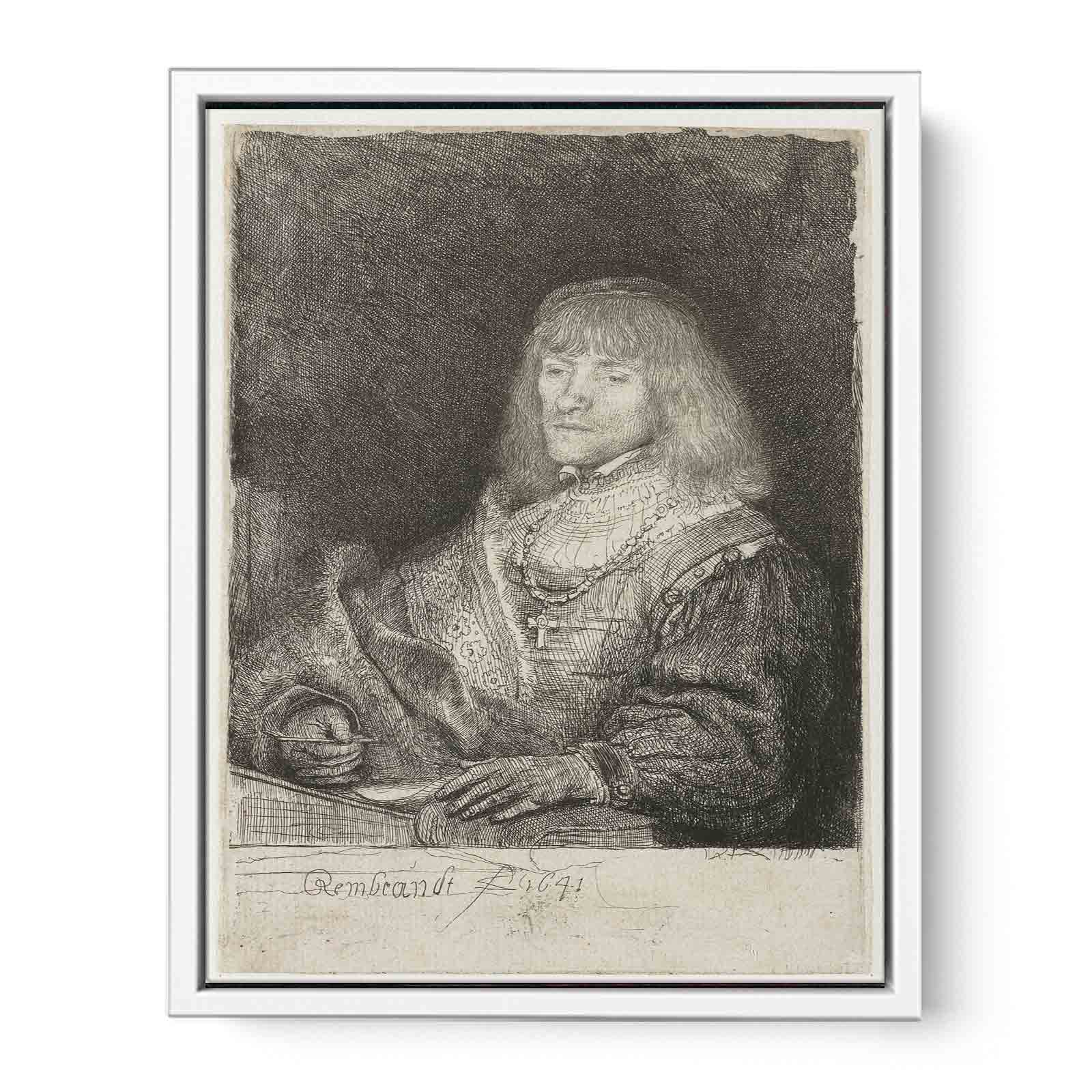 Man at a desk wearing a cross and chain 2 Painting