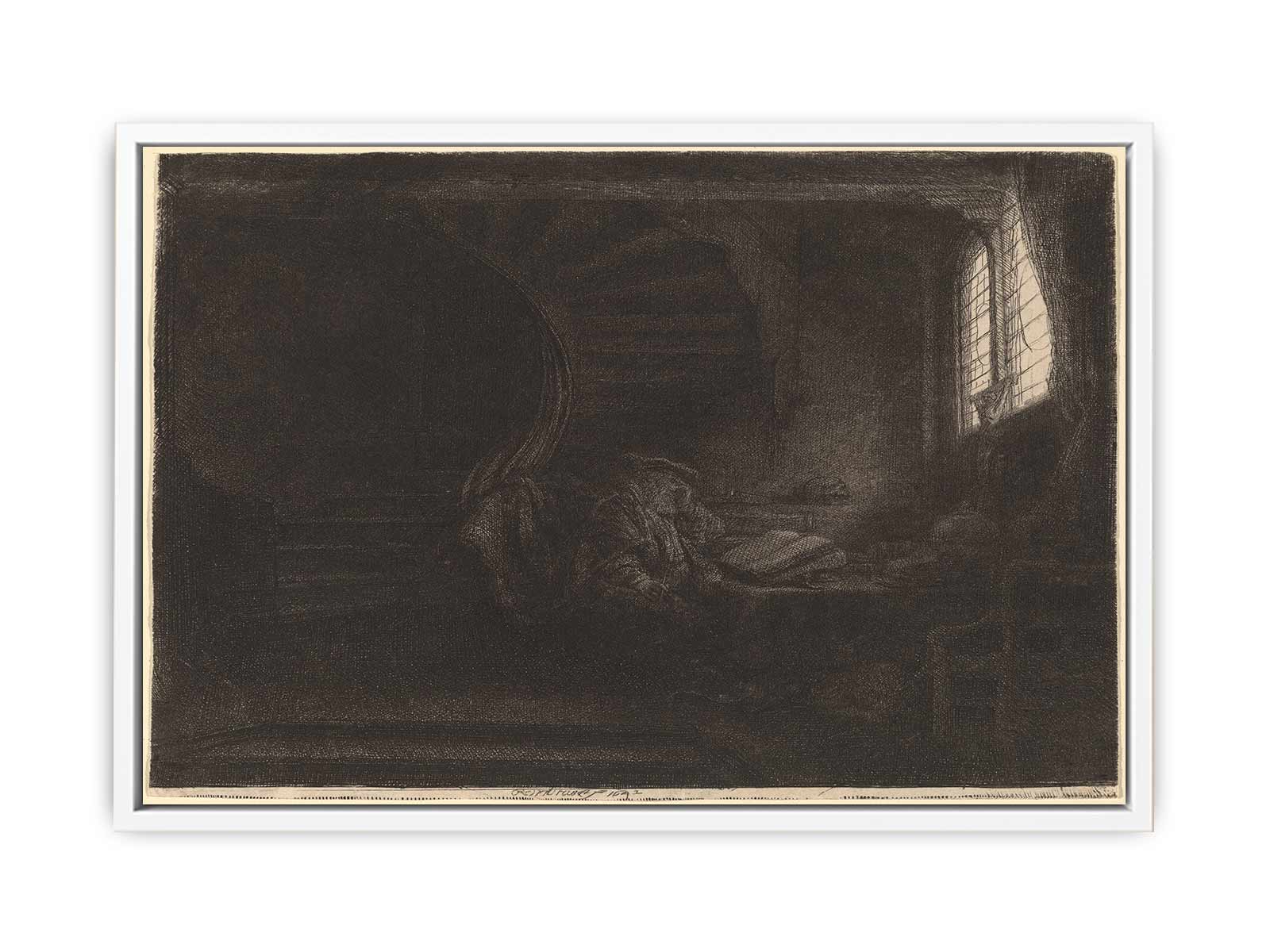 Saint Jerome in a dark Chamber Painting