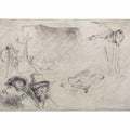 A Sheet of Studies, with a Woman Lying ill in Bed, etc. Painting