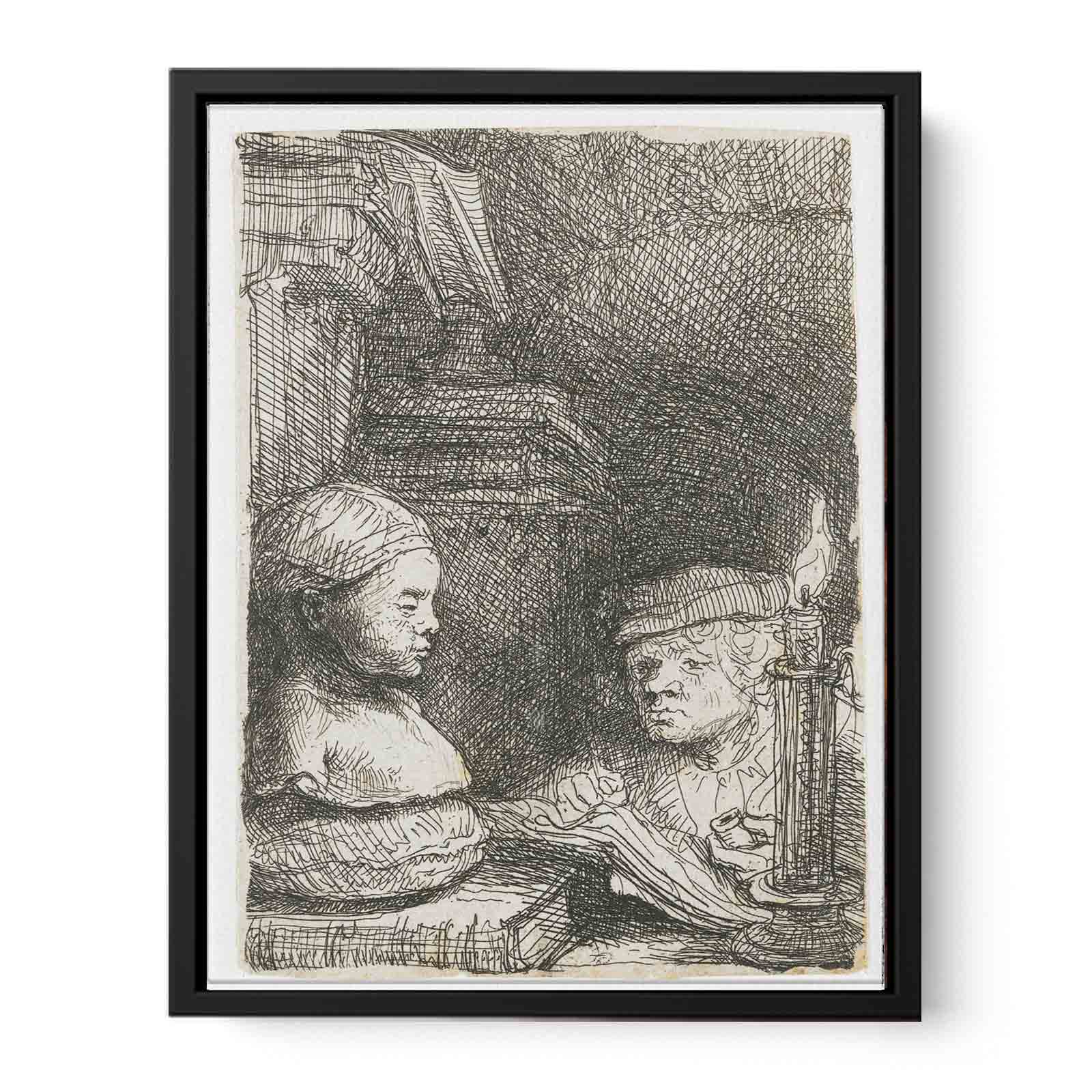 Man Drawing From A Cast Painting
