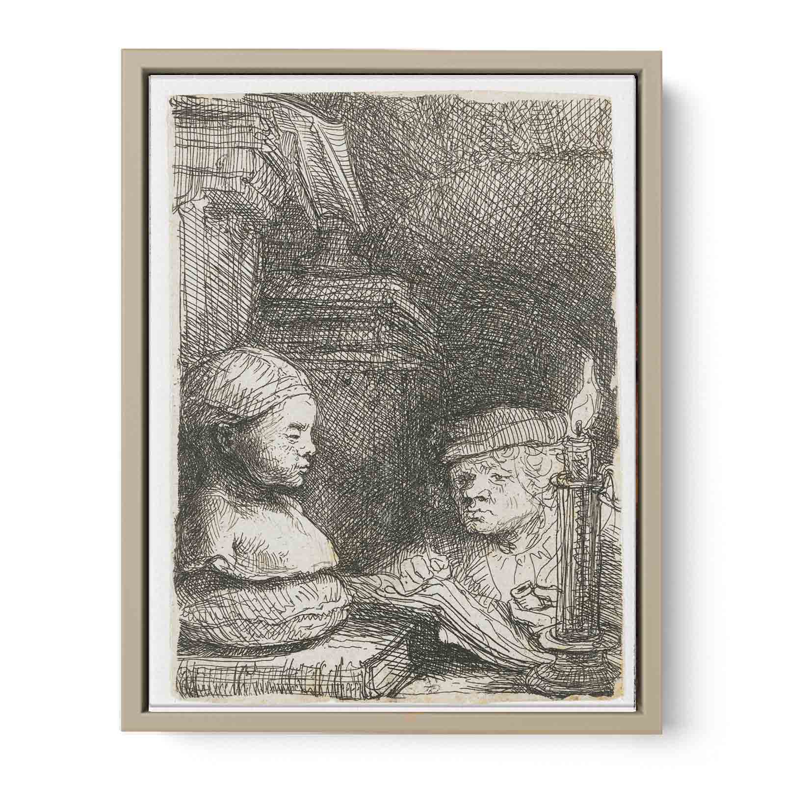 Man Drawing From A Cast Painting