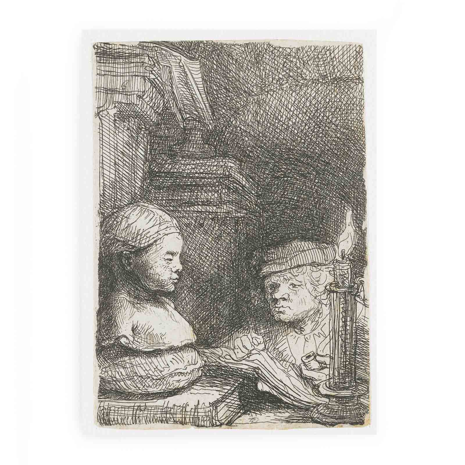 Man Drawing From A Cast Painting