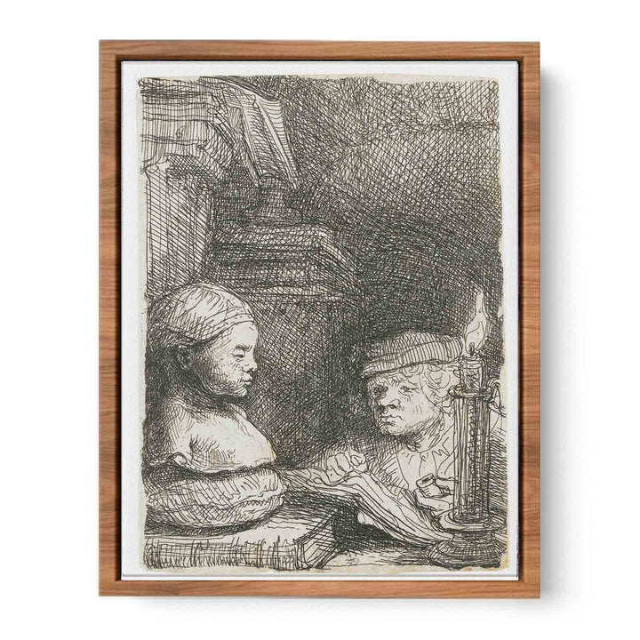 Man Drawing From A Cast Painting