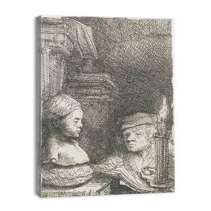 Man Drawing From A Cast Painting