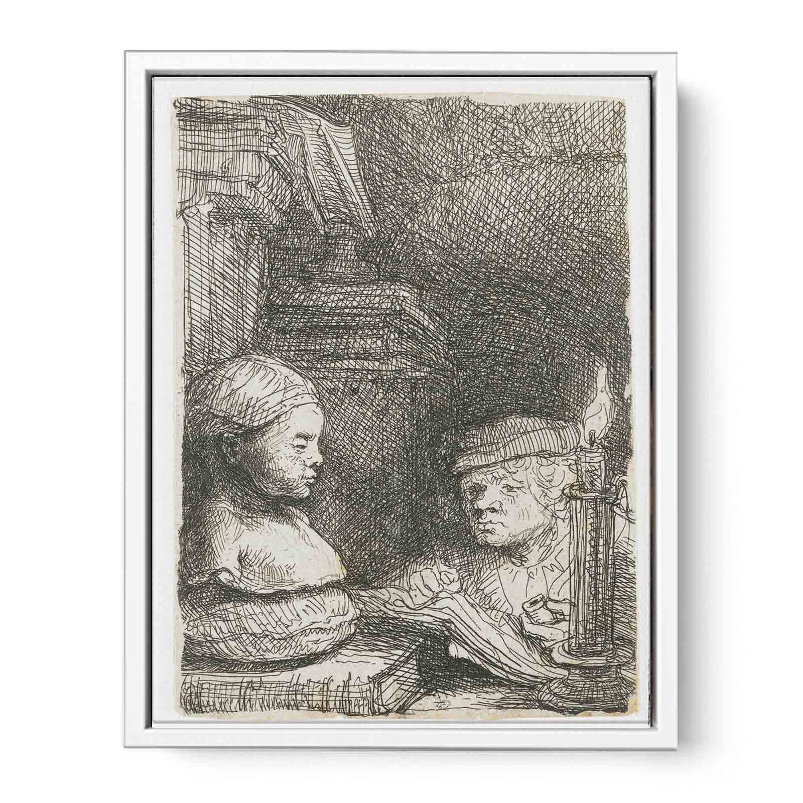 Man Drawing From A Cast Painting