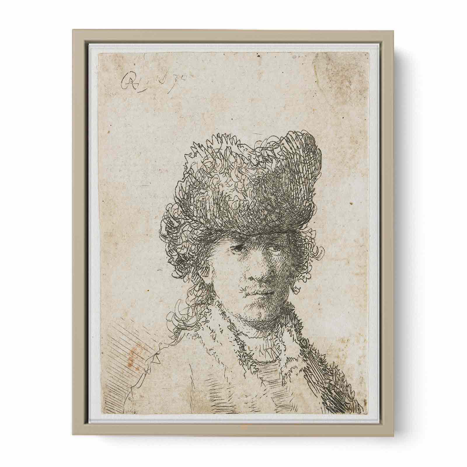 Self Portrait In A Fur Cap Painting