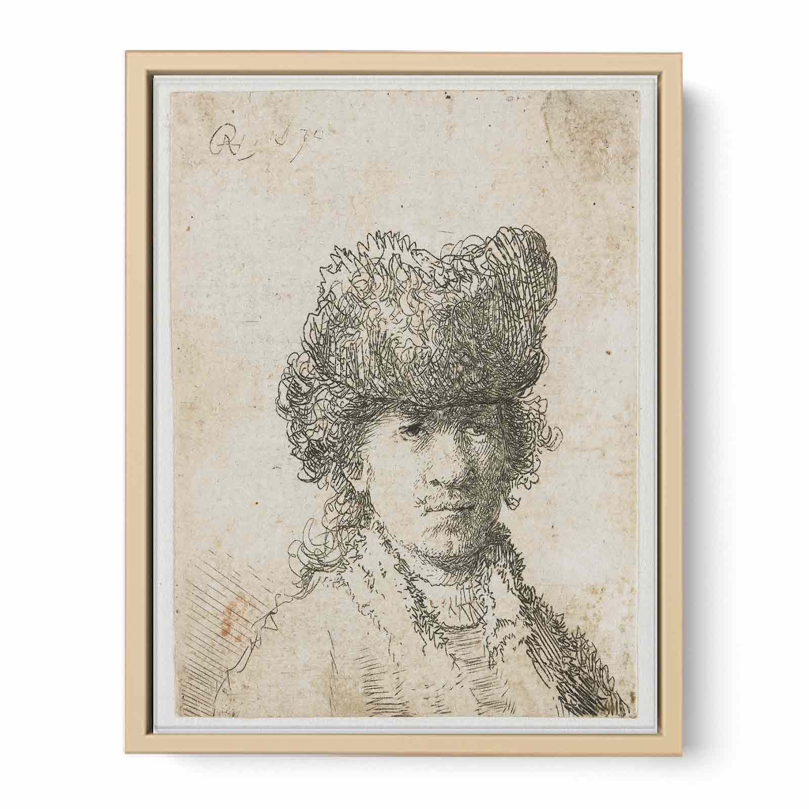 Self Portrait In A Fur Cap Painting